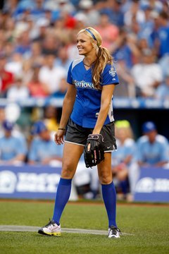 Jamie Squire/Getty Images Sport/Getty Images Jennie Finch is a fast-pitch softball star.