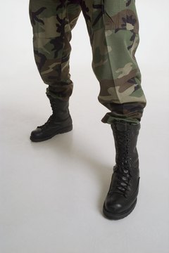 Although this uniform is no longer used by the military, boot laces must still be hidden.
