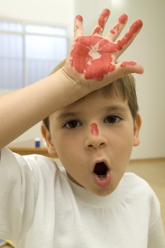 Handprint art provides a keepsake of your child's preschool years.