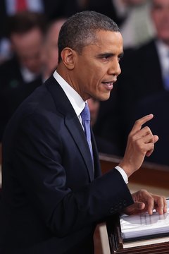 President Obama delivering his 2013 State of the Union Address.