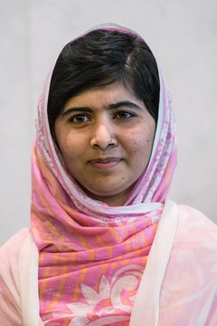 Despite being shot in the head, Malala Yousafzai continues to advocate for girls' education.