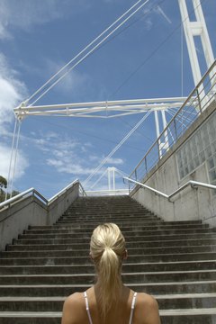 Kane Skennar/Photodisc/Getty Images Stair climbing can give you a good lower-body workout.