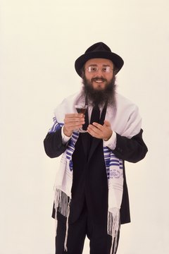 A rabbi wearing a prayer shawl.