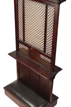 Confession traditionally took place in a confessional booth or behind a screen.
