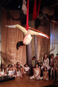 Angela Weiss/Getty Images Entertainment/Getty Images Take to the air with AntiGravity Yoga.