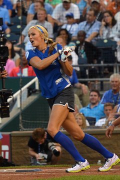Rick Diamond/Getty Images Entertainment/Getty Images Jennie Finch takes her turn at the plate.