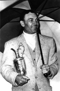Ben Hogan holds the Claret Jug after winning the 1953 British Open.