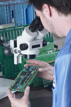 Electronic engineers work in labs, offices and manufacturing environments, depending on their specialty.