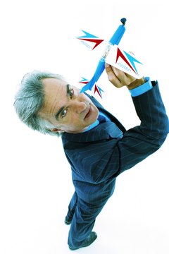 Man with toy airplane