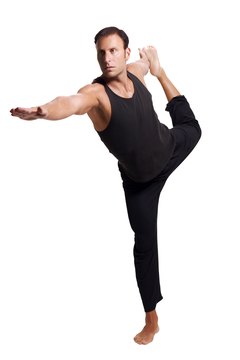 Thinkstock Images/Comstock/Getty Images Stretching the quads promotes muscular flexibility.