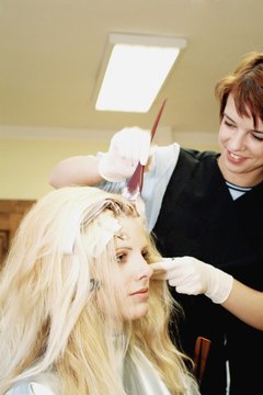 Hair coloring is part of the curriculum at the Academy of Esthetics.