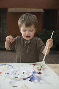 Take painting activities outside to avoid messes in your home.