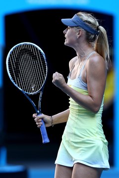 Michael Dodge/Getty Images Sport/Getty Images Pro player Maria Sharapova stays positive during a match.