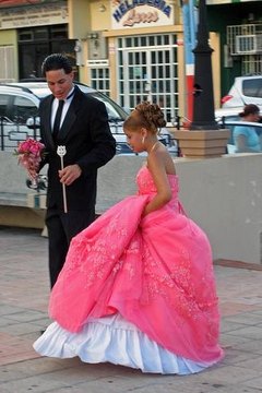 Quinceanera in a town square.