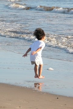Child at the beach.