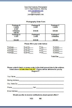how to make an order form