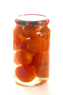 Food is often preserved and stored in jars for eating later.