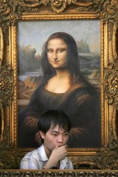 Ask kids how many instances of sfumato and chiaroscuro they can spot in the painting.