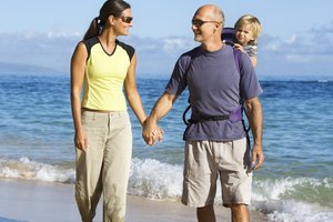 Family at beach