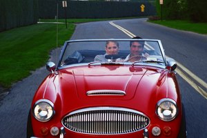 Couple in a convertible