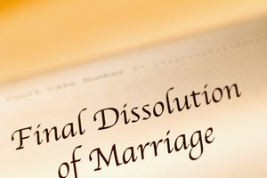 Close-up of final dissolution of marriage document