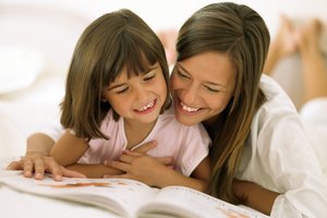 Mother and daughter reading