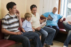 People sitting in waiting area