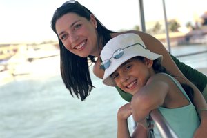 Mother and daughter on tour boat