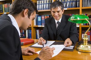 Man with lawyer