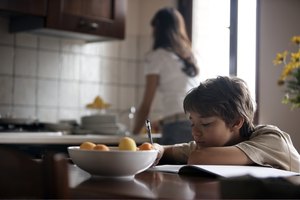 boy doing homework