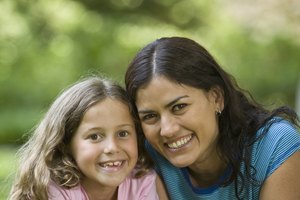 mother and daughter outside