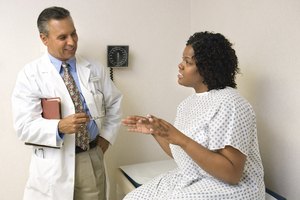 Patient talking with doctor