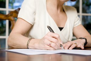 Woman writing