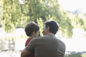 Father and son outdoors