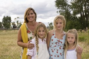 Portrait of mother and daughters