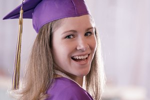 Graduating teenage girl