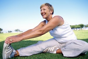 Senior woman stretching