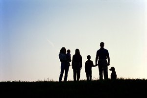 Silhouettes of family