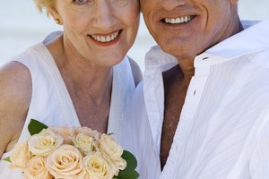 Portrait of a bride and groom on the beach