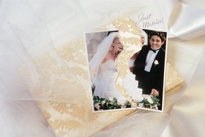 Torn wedding photo symbolizes divorce
