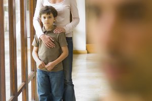 Father isolated from mother and son