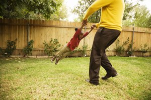 Father playing with daughter