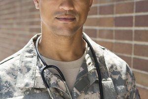 Military doctor with stethoscope