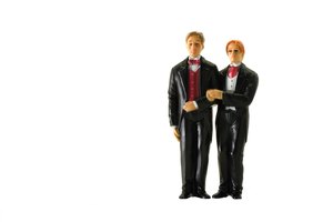 Wedding figurines on white background