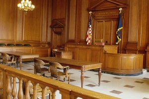 Interior of empty courtroom