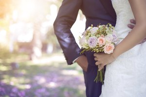 bride and bouquet Stock İmage