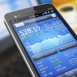 Stocks and bond information on smartphone