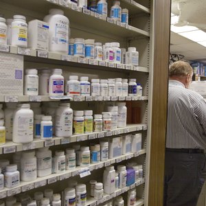 Pharmacy view of prescription pills