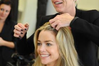 Stylist to the stars, Tabatha Coffey, works on Denise Richards' hair.