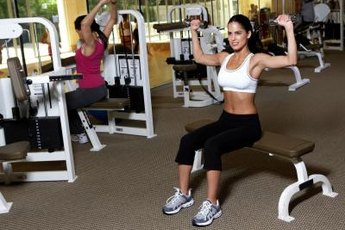The weight-training area of the gym is not just for men.